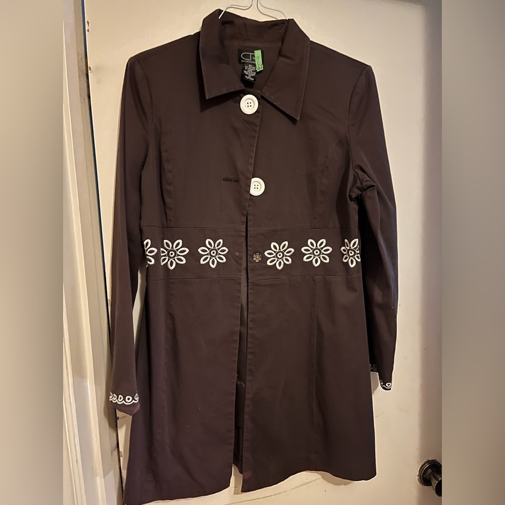Worn once Rain Coat with buttons size 12